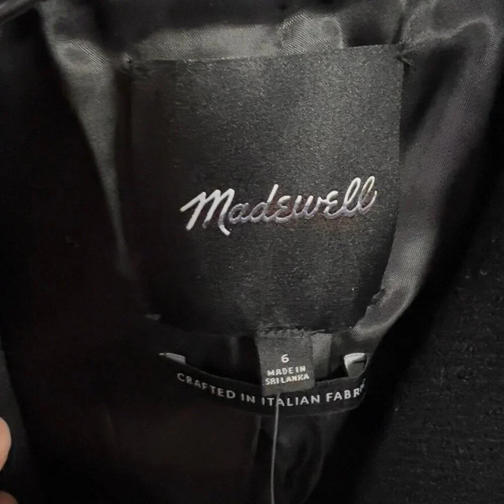 Madewell Womens $298 Blazer Coat in Insuluxe Fabric Black Size 6 NT120 - Picture 11 of 11